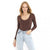 Front - Brave Soul Womens/Ladies Long Sleeve Low Cut Bodysuit