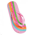 Pink - Front - Sand Rocks Girls Rainbow Flip Flops