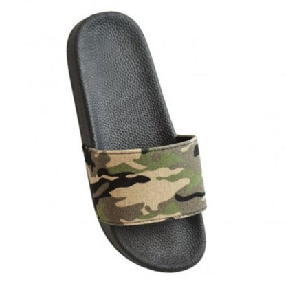 Khaki - Front - Sand Rocks Mens Camo Sliders