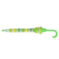 Clear-Green - Side - Drizzles Childrens-Kids Dinosaur Stick Umbrella