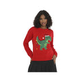 Front - Brave Soul Womens Christmas Dinosaur Jumper