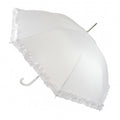 Front - Drizzles Frilled Bridal Stick Umbrella