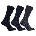 Front - Simply Essentials Mens Extra Wide Striped Socks (Pack Of 3)