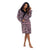 Front - Wolf & Harte Zebra Print Hooded Dressing Gown