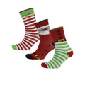 Elf-Santa-Elf - Back - RJM Womens-Ladies Christmas Socks (Pack Of 3)