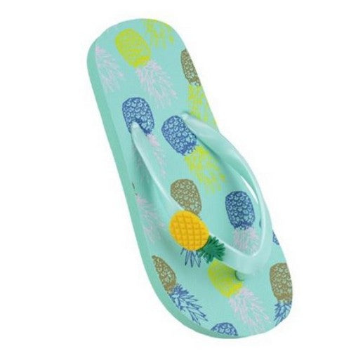 Front - Sandrocks Girls Pineapple Flip Flops