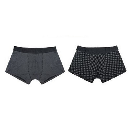 Front - Wolf & Harte Mens Bamboo Rich Spotted Boxer Shorts (Pack Of 2)