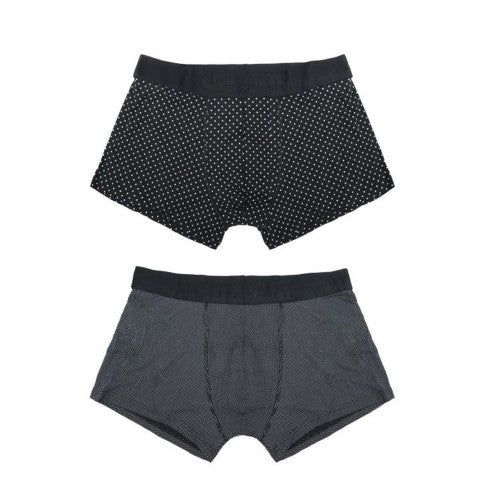 Front - Wolf & Harte Mens Bamboo Rich Spotted Boxer Shorts (Pack Of 2)