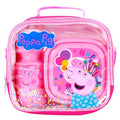 Pink - Back - Peppa Pig Childrens-Kids Happy Lunch Box Set