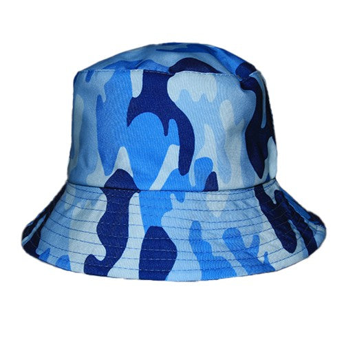 Front - Bertie & Bo Boys Reversible Camo Bucket Hat