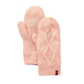 Front - Timberland Womens/Ladies Leather Loop Cable Knit Mittens