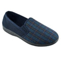 Front - Mens Small Checked Slippers