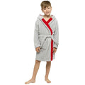 Front - Boys Shark Hooded Towelling Robe