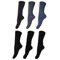 Front - Mens Bamboo Non-Binding Extra Wide Socks (6 Pairs)