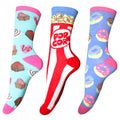 Front - Womens/Ladies Sweet Treats Novelty Socks (3 Pairs)