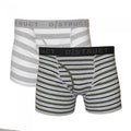 Front - Dstruct Mens Striped Boxers (Pack Of 2)