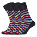 Front - Easytop Mens Banded Stripes Fashion Socks (6 Pairs)