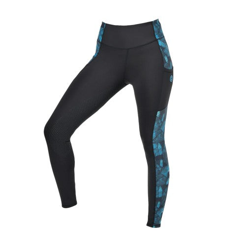 Front - Dublin Womens/Ladies Zora Camo Gripped Horse Riding Tights