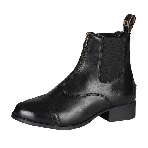 Front - Dublin Childrens/Kids Foundation II Leather Zip Jodhpur Boots