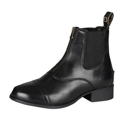 Front - Dublin Childrens/Kids Foundation II Leather Zip Jodhpur Boots