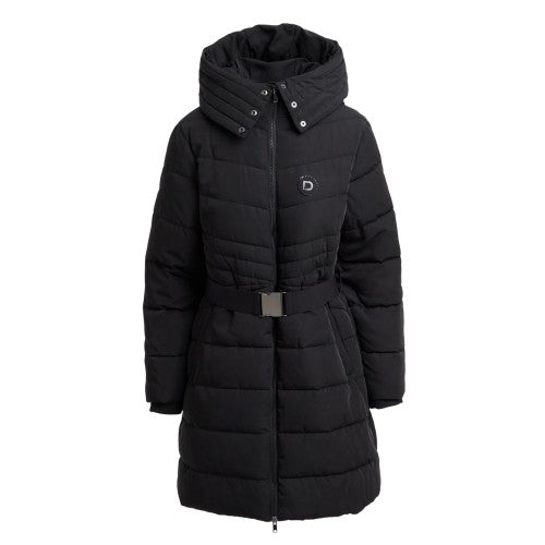 Front - Dublin Womens/Ladies Belted Longline Puffer Jacket