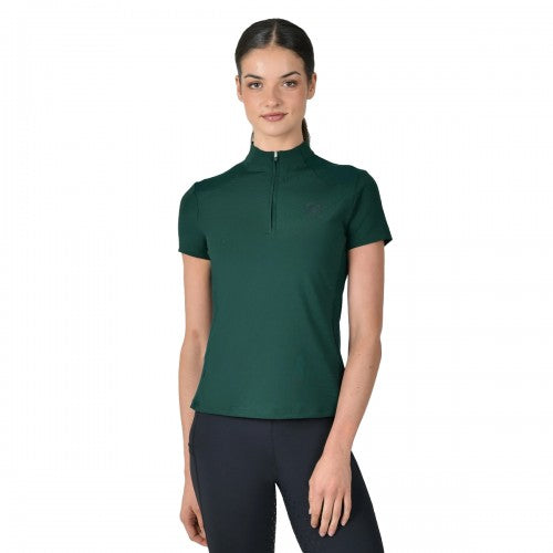 Front - Dublin Womens/Ladies Quarter Zip Short-Sleeved Riding Top