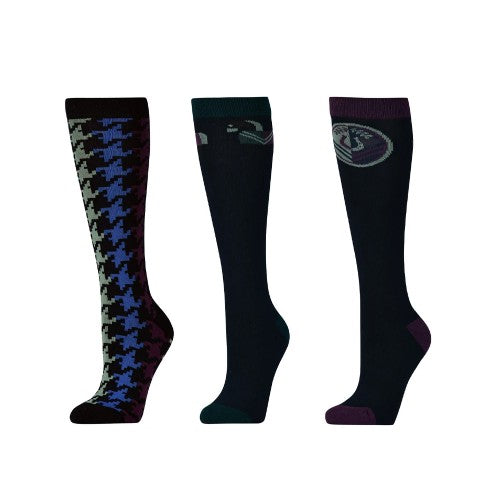Front - Dublin Unisex Adult Nordic High Riding Socks (Pack of 3)