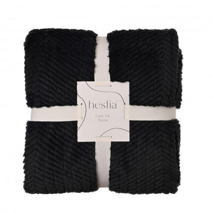 Front - Hestia Graphite Grey Throw 150cm x 200cm