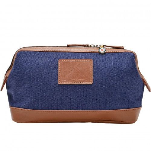 Front - RAF Canvas & Faux Leather Washbag - Vulcan