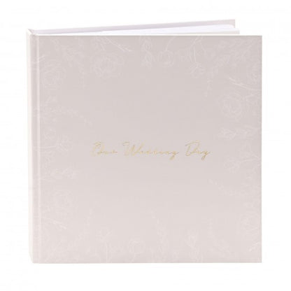 Front - Our Wedding Day' Grey Floral Photo Album 5 x 7 50 pages