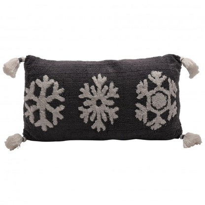 Front - Snowlake Cushion with Tassles