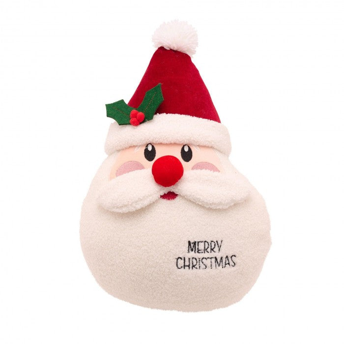 Front - Santa Merry Christmas Shaped Cushion 45cm