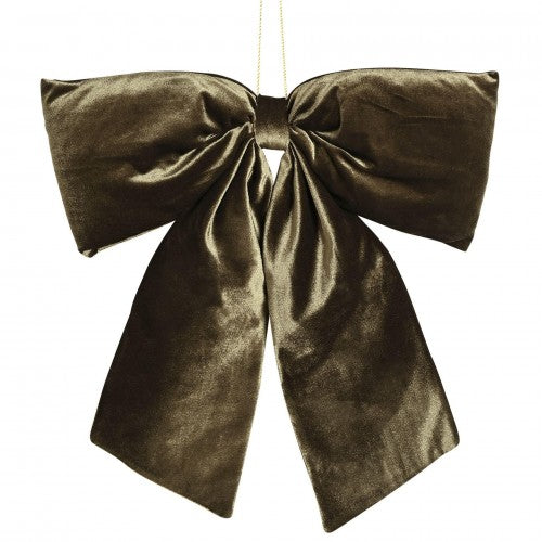 Front - Velvet Bow Hanger 50 x 40cm Dark Green