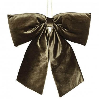 Front - Velvet Bow Hanger 50 x 40cm Dark Green