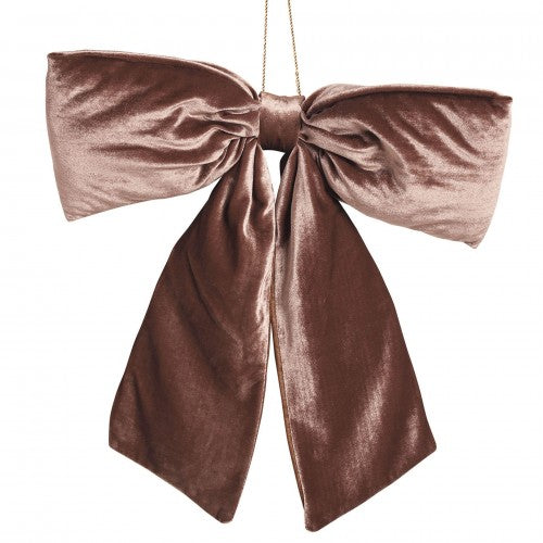 Front - Velvet Bow Hanger 50 x 40cm Chocolate