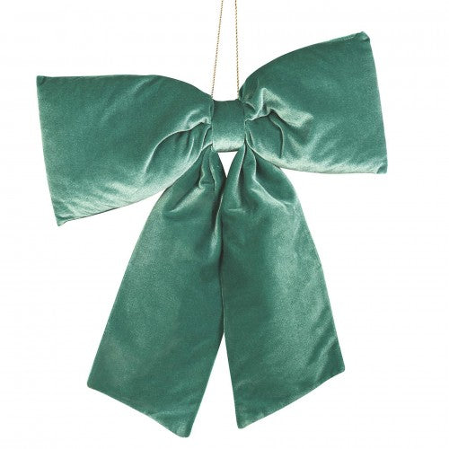 Front - Teal Velvet Hanging Bow