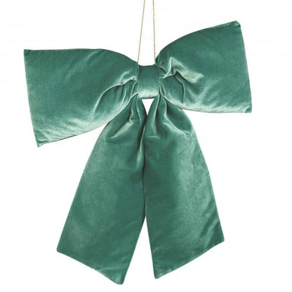 Front - Teal Velvet Hanging Bow