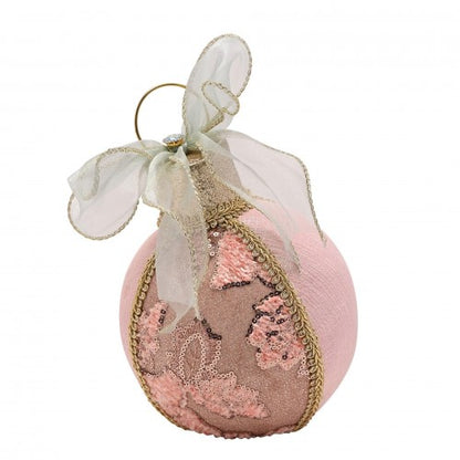 Front - Blush Pink Bauble Decoration - 22cm