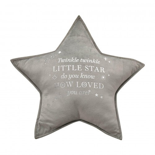 Front - Bambino Velvet Star Cushion Twinkle 44cm