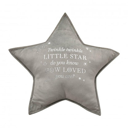Front - Bambino Velvet Star Cushion Twinkle 44cm