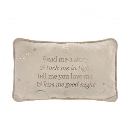 Front - Bambino Rectangle Velvet Cushion Read Me A Story 33cm