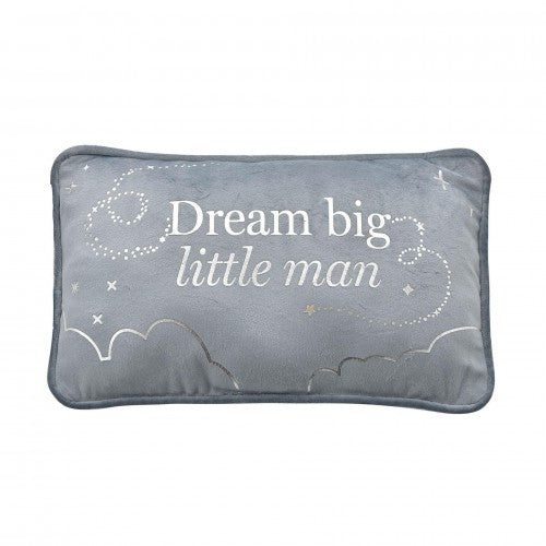 Front - Bambino Rectangle Velvet Cushion Little Man 33cm