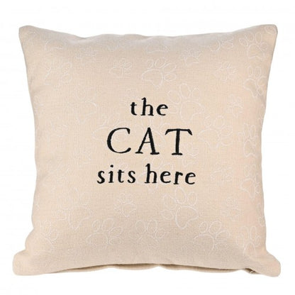 Front - Best Of Breed The Cat Sits Here Cushion