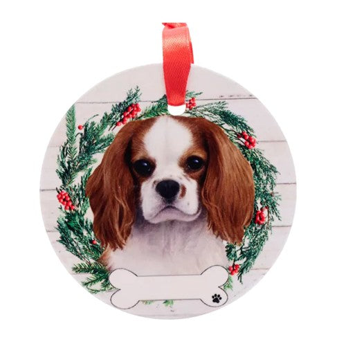 Front - Best Of Breed Cavalier King Charles Spaniel Wreath Christmas Hanging Decoration