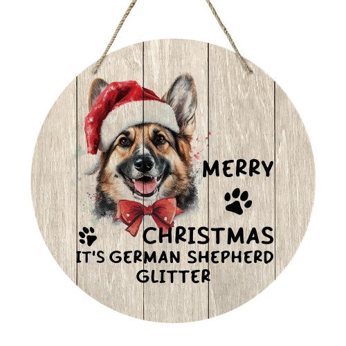 Front - Best Of Breed German Shepherd Wreath Christmas Hanging Decoration
