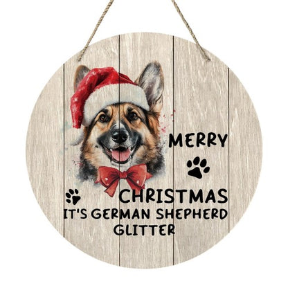 Front - Best Of Breed German Shepherd Wreath Christmas Hanging Decoration