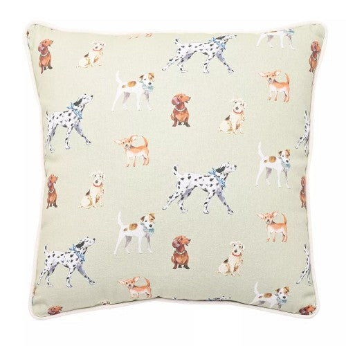 Front - Wildlife Dog Print Filled Cushion