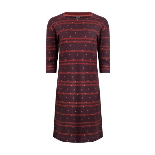 Front - Weird Fish Womens/Ladies Amria Striped Organic Cotton Square Neck Dress