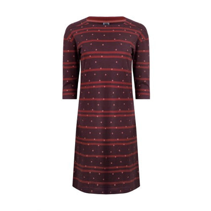 Front - Weird Fish Womens/Ladies Amria Striped Organic Cotton Square Neck Dress