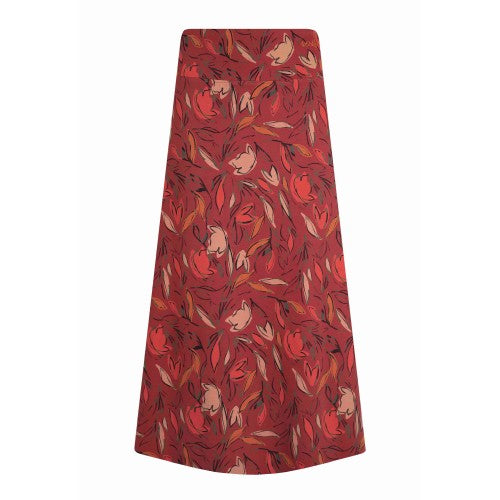 Front - Weird Fish Womens/Ladies Rene Leaves Jersey Organic Maxi Skirt